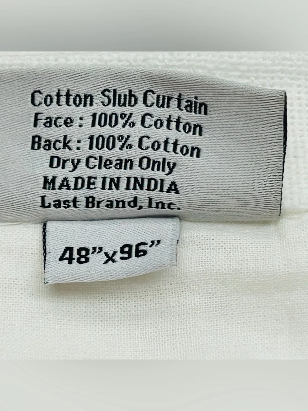 NWT QUINCE Set Of 2 48x96 Cotton Slub Curtains White 9727